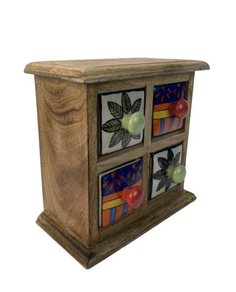 Kleinkommode mit 4 Keramikschubladen